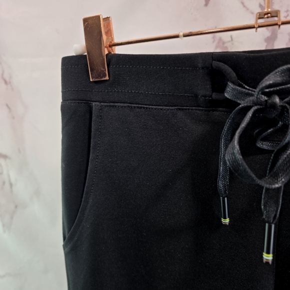 Betabrand Pants Womens XS Regular Crop Black Soho Chelsea Skinny High Rise Tie - Picture 3 of 13